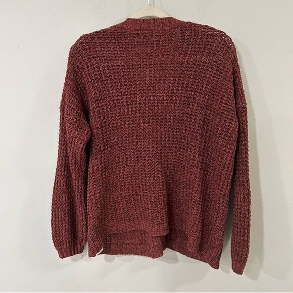 American Eagle Outfitters Maroon Burgundy Red Button Down Knit Cardigan Large - Picture 5 of 7